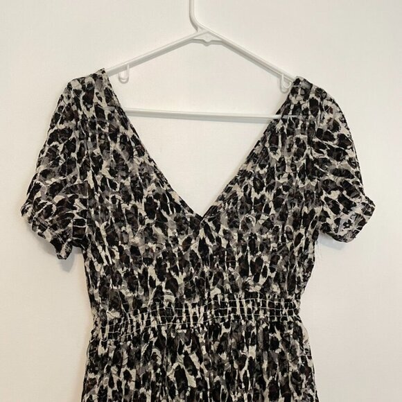 TORRID 0 Plus Size Leopard Lace Babydoll Top Cream Ivory Black Cheetah Animal L - Picture 14 of 16